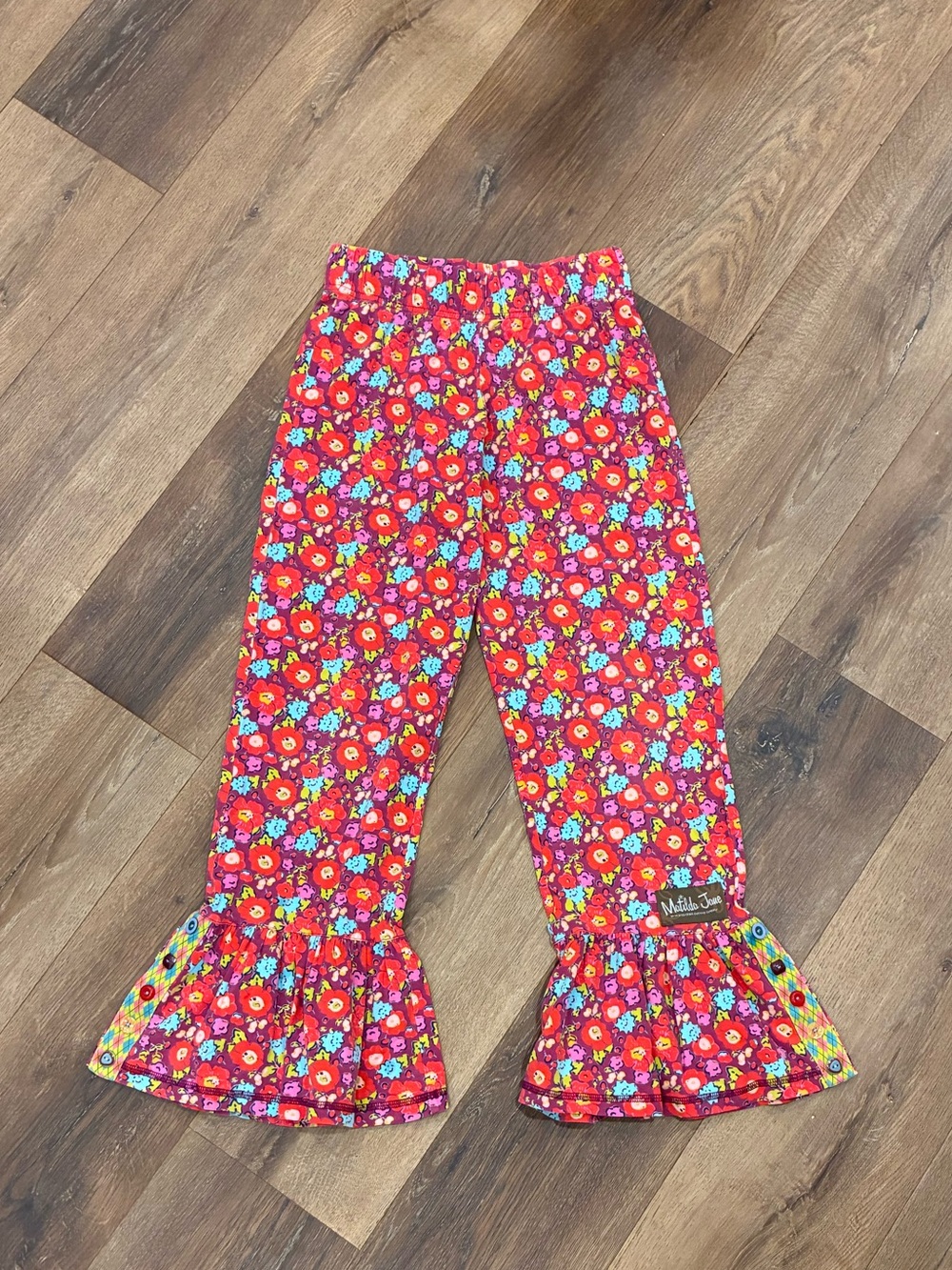 Matilda Jane Monet Big Ruffles Paint By Numbers Vintage Floral Pants 12 Girl